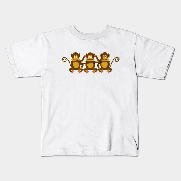 You Speak No Evil! You Hear No Evil! You See No! Evil! Kids T-Shirt by Shine